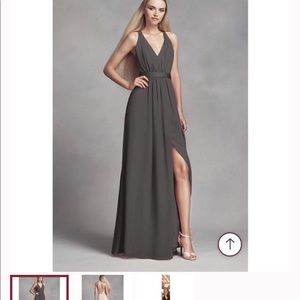 grey bridesmaids dress